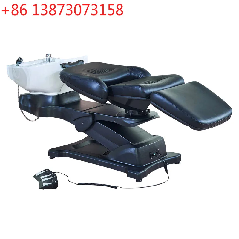 

High-end Japanese hair salon shop Electric lift shampoo bed Barber shop Rotatable shampoo flush bed