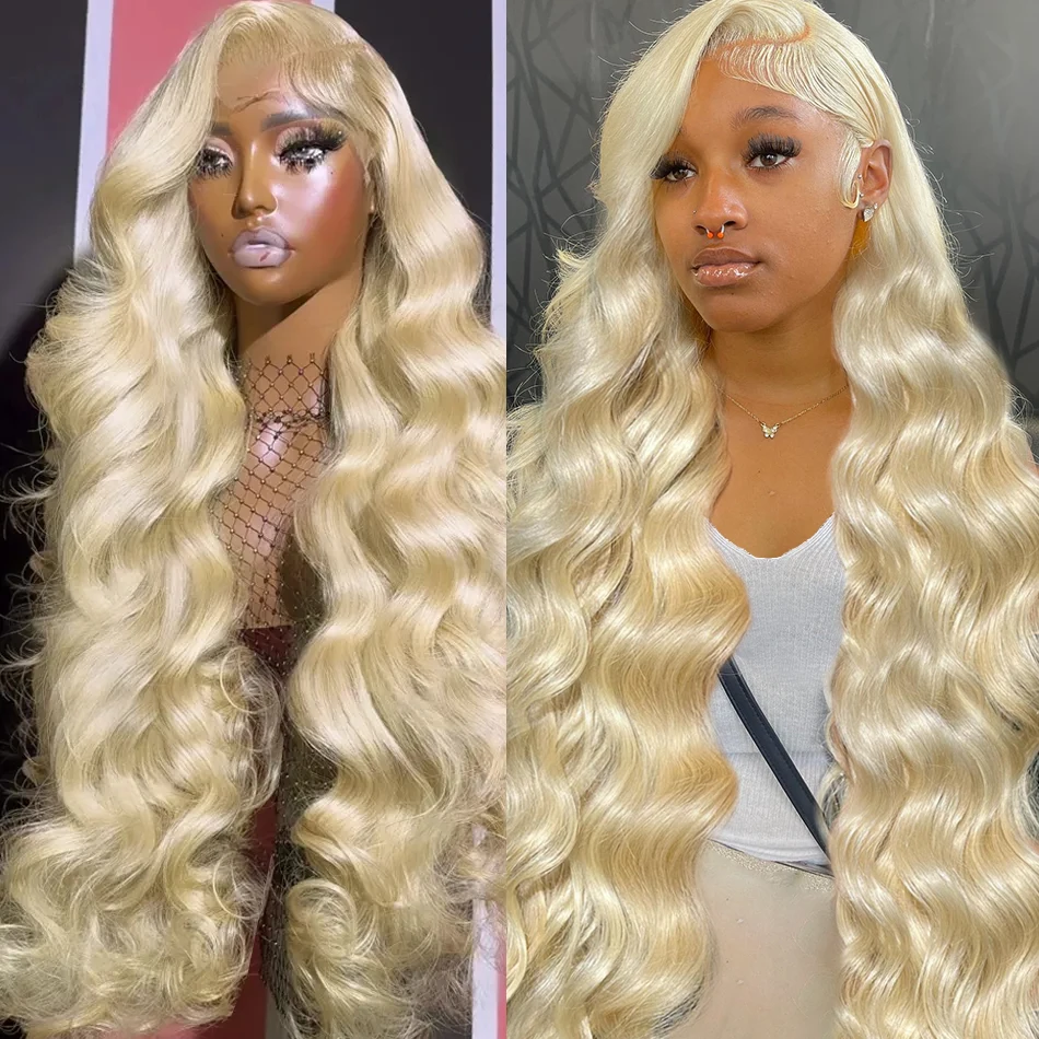 

250% 30 36 Inch 613 Hd Frontal Wigs 13x4 Blonde Body Wave Front Wig Transparent Pre Plucked Brazilian Glueless Human Hair Wigs