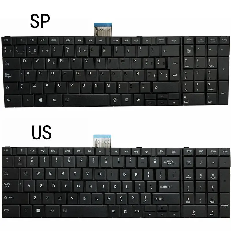 

High-quality US/SP KEYBOARD FOR Toshiba Satellite C850 C855D C850D C855 C870 C870D C875 C875D L870 L875 L875D L850 L850D P850 L8