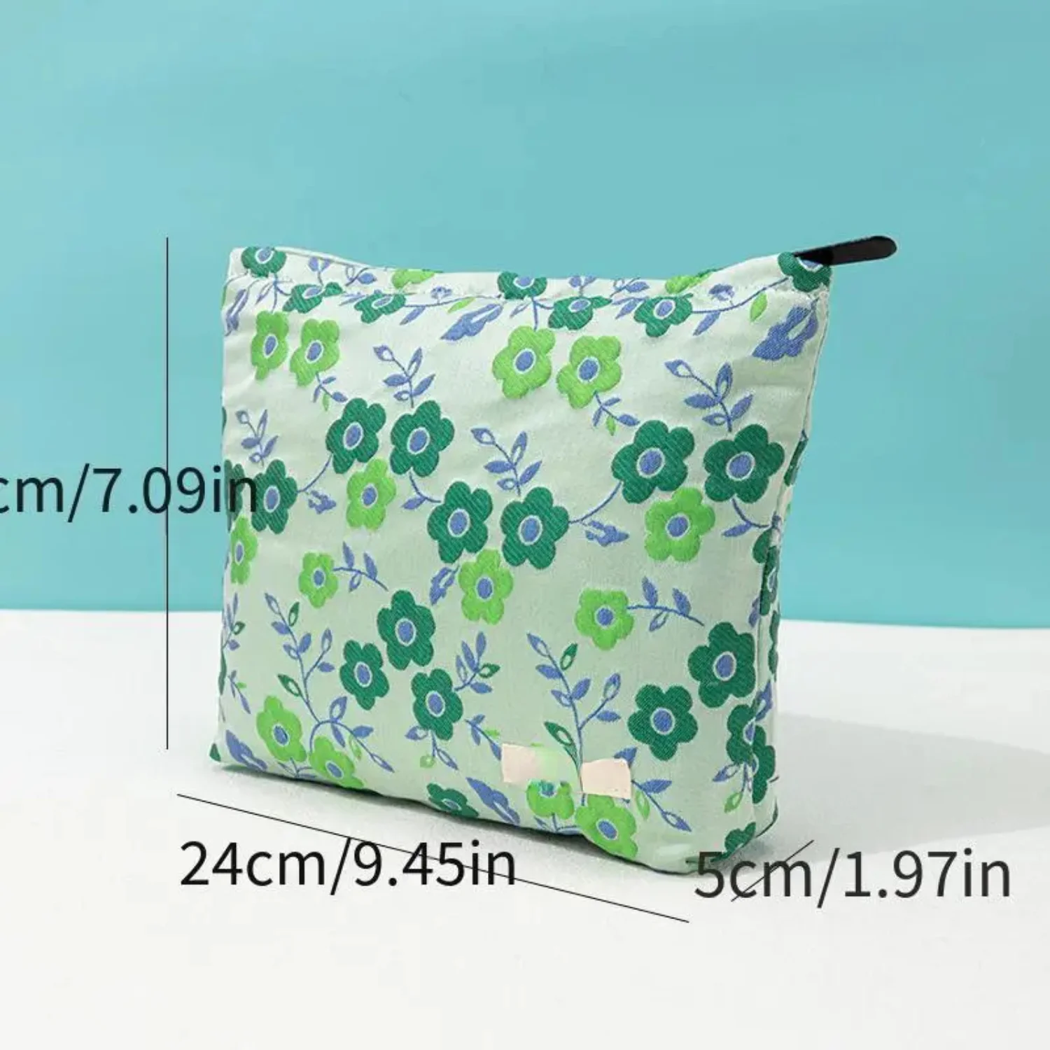 Borsa per il trucco Green Flower Ins Borsa per cosmetici Borsa da toilette - Organizzatore da viaggio elegante e funzionale per prodotti essenziali di bellezza