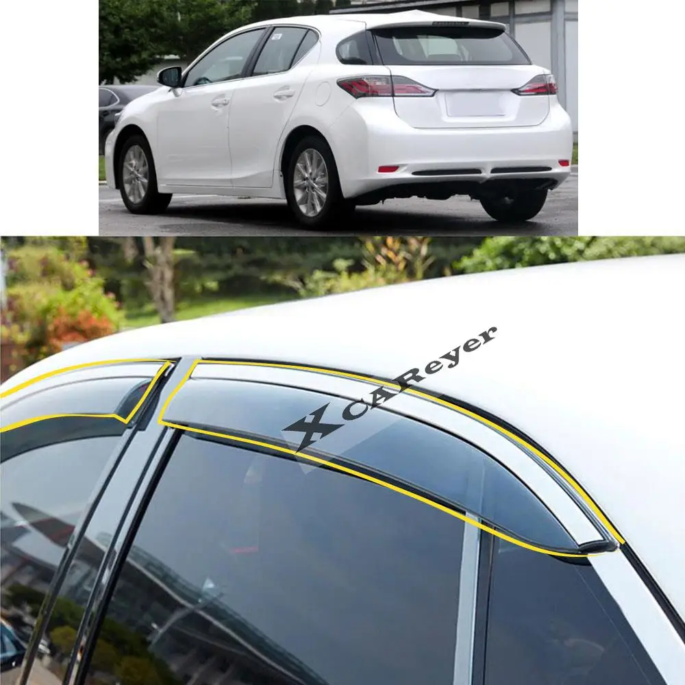 

Для LEXUS CT (A10) CT200 CT200H 2012 2013 2014 2015 2016 2017 2018 наклейка пластиковое оконное стекло ветрозащитный козырек от дождя/солнца вентиляционное отверстие