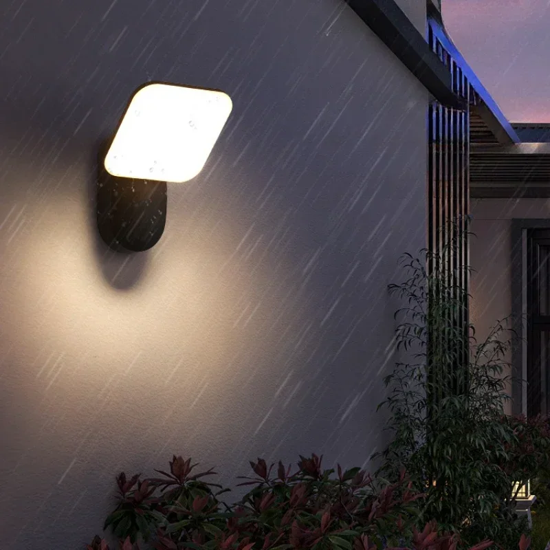 Wall Lamp Outdoor Garden Waterproof Illuminate Porch Light Home Courtyard Rotatable Lamps for Room Decor Sensor LED Lights