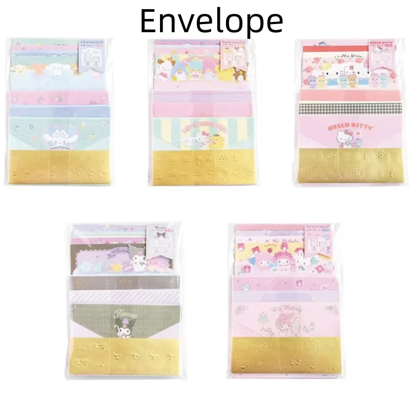 10-set-lotto-sanrio-melody-kuromi-busta-set-kawaii-kitty-festival-messaggio-biglietto-di-auguri-memo-pad-materiale-scolastico-regalo-per-bambini