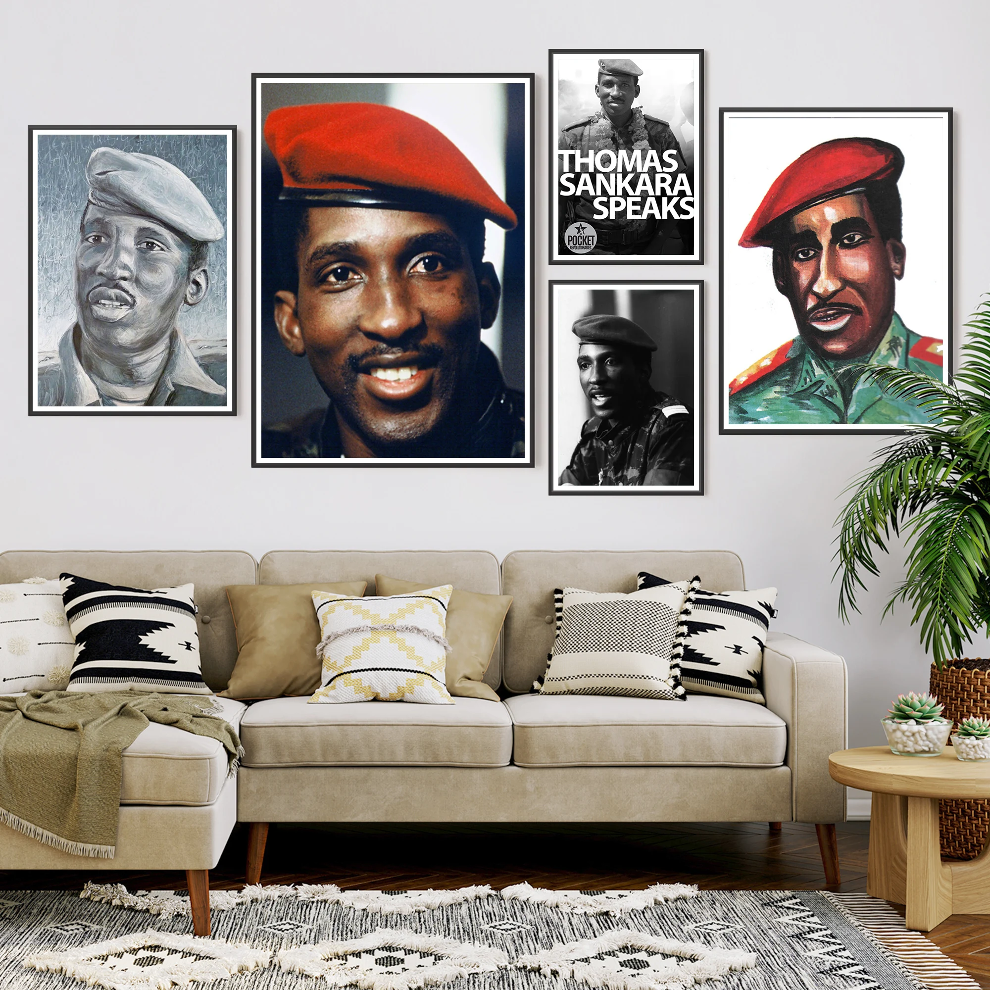 Thomas Sankara Leader Marxist Revolutionary Canvas Painting Vintage Pictures Kraft Posters Coated Wall Stickers Home Decor Gift