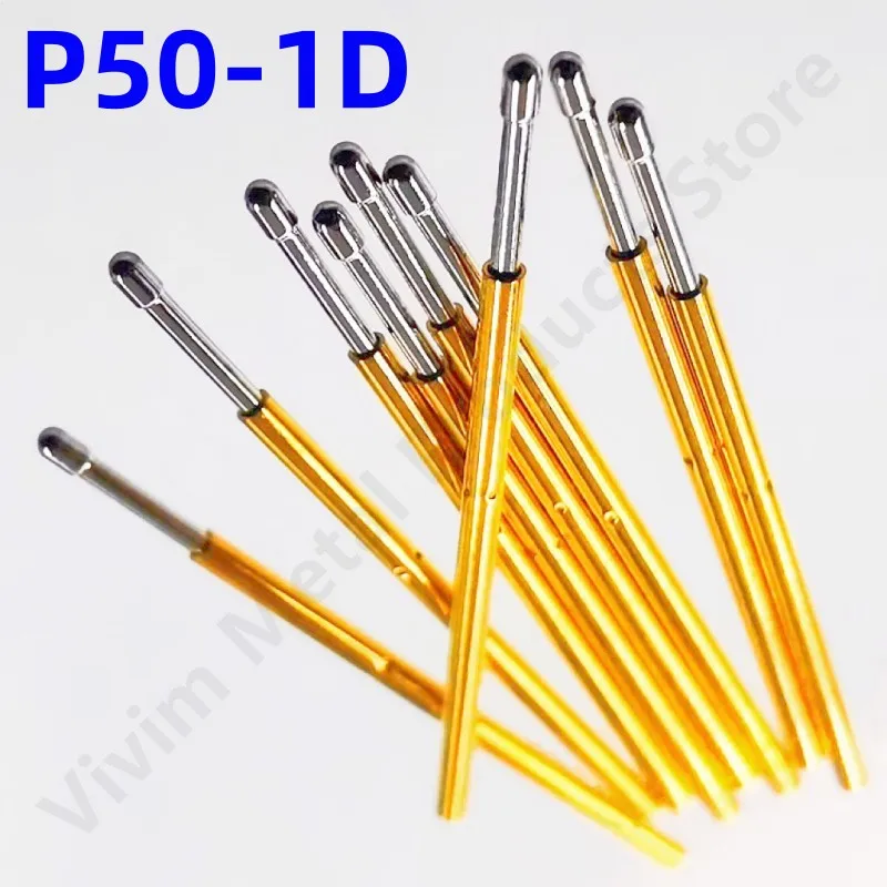 

20/100PCS P50-1D Spring Test Probe Pogo Pin Test Pin Dia 0.68mm Tip Dia 0.60mm 16.35mm P50-D Test Tool Round Head For PCB Test