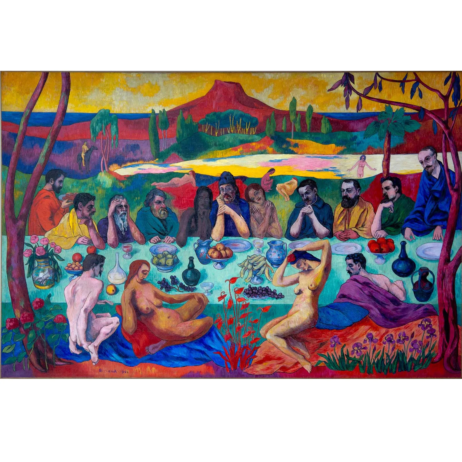 

Homage to Gauguin by Pierre Girieud Hand painted world famous oil painting reproduction Impressionist figure painting on canvas