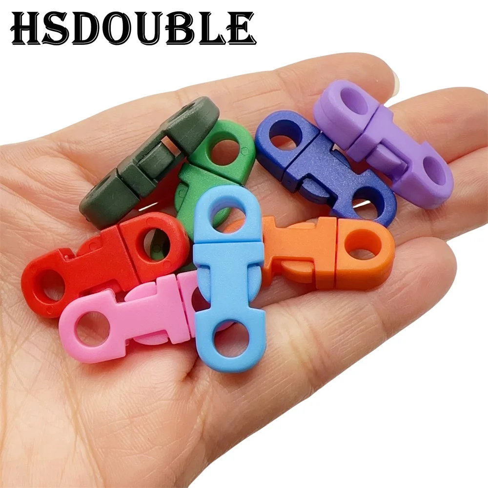30 unidades/pacote fivela de liberação lateral clipes de segurança fecho para pulseira paracord coleira de cachorro corda cordão acessórios colorido 2 furos 5mm