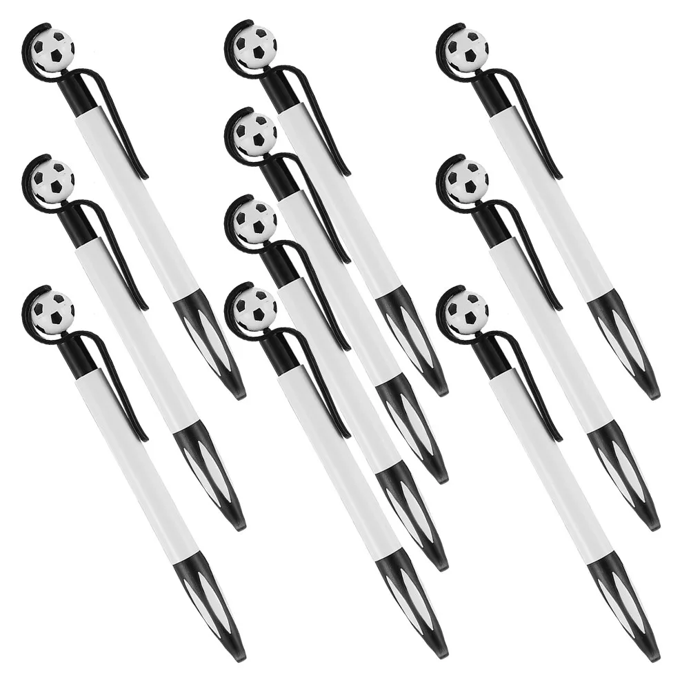 

10Pcs Football Ballpoint Pens Creative Soccer Design Retractable Ink Pens Portable for Students Graduation Gifts Office Supplies