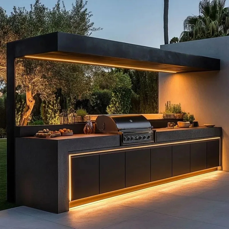 Modular Outdoor BBQ Kitchen BBQ Pod Outdoor Kitchen Grill Island Portable Modular Cooking Station Modular Outdoor BBQ Kitchen
