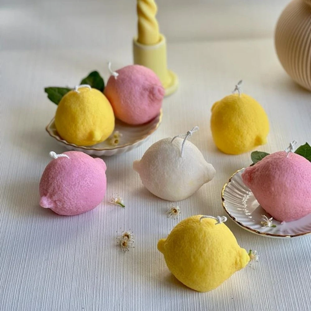 Lemon Shaped Scented Candle Silicone Mold DIY 3D Fruit Resin Mould Gypsum Making Tool Handmade Gifts Party Ambience Home Decor - Image 6