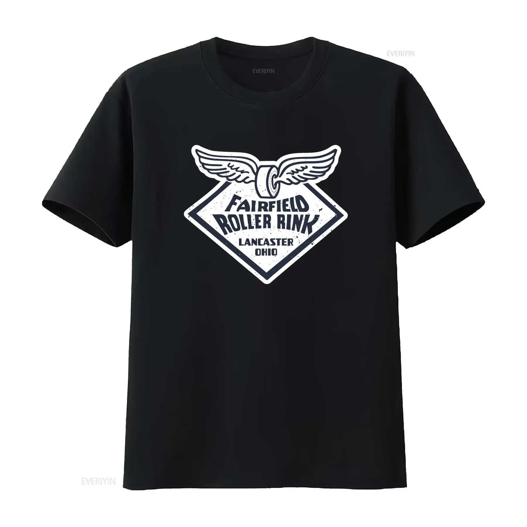 Fairfield Roller Rink Lancaster Ohio Vintage Style T Shirt with Winged Skate Design vintage Washed Unisex Stretched Stylish