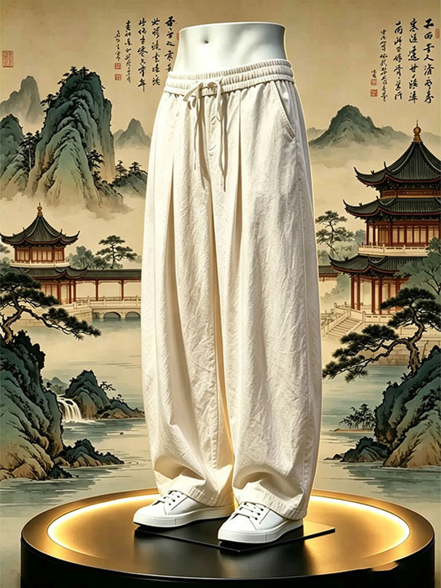 가벼운 린넨 남성 여름 바지 드레이핑 와이드 레그 캐주 - Linen Pant Wide 리뷰 및 가격