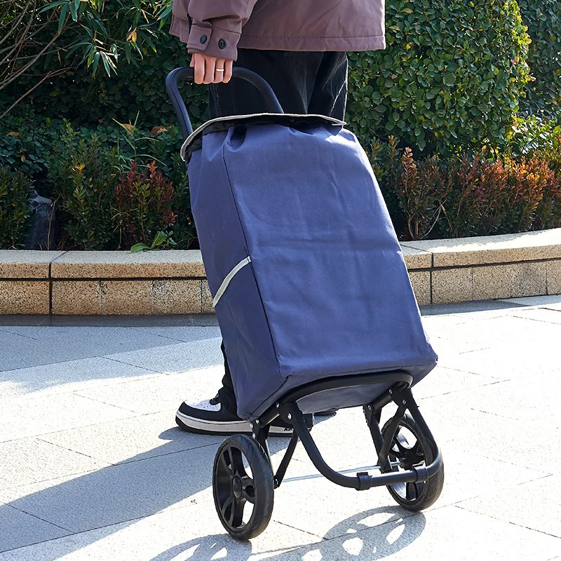 

Складная тележка для покупок, новая портативная тележка, тележка для покупок для пожилых людей, тележка для продуктов, изолированная сумка из ткани Оксфорд, тележка для багажа