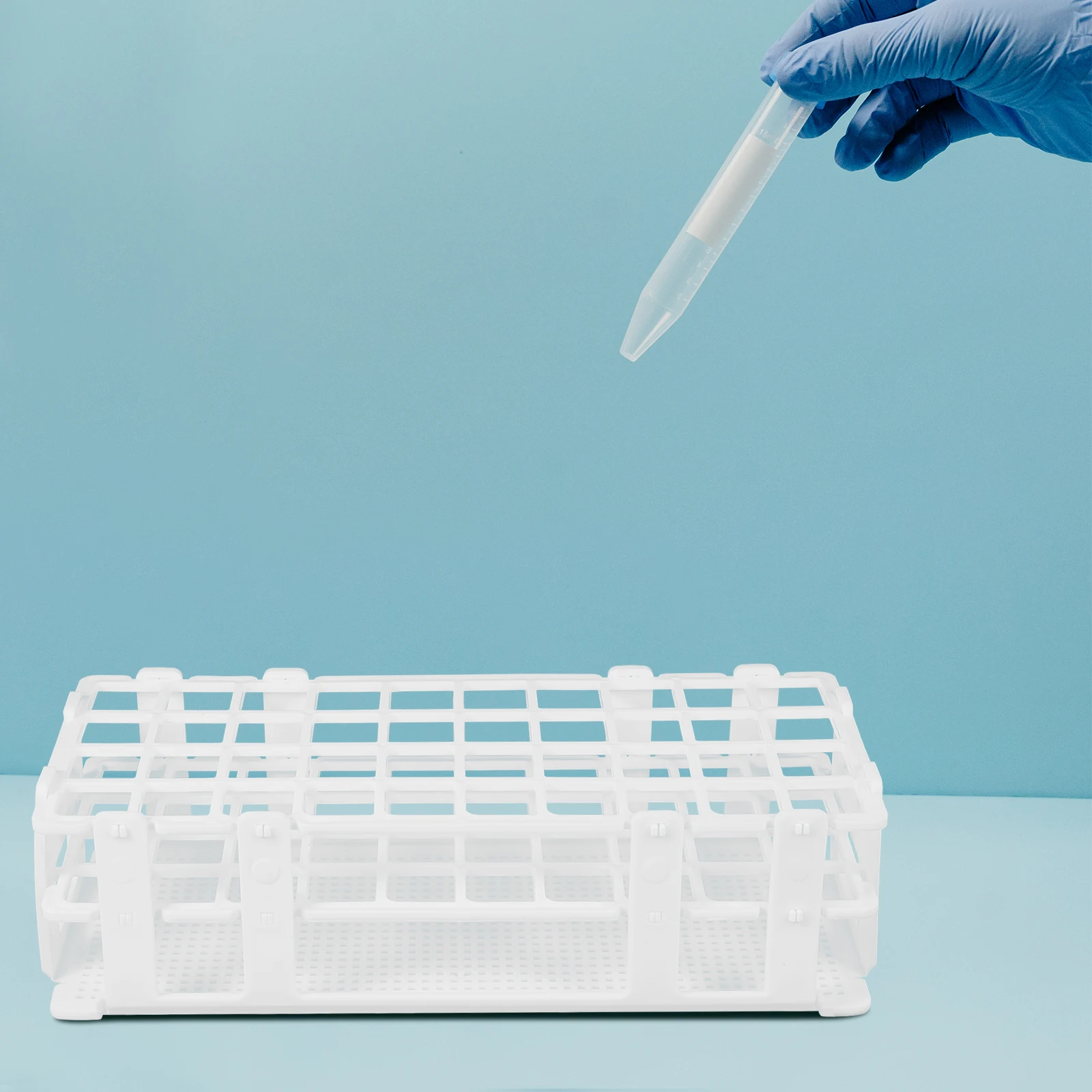 40 ثقوب رف أنابيب الاختبار البلاستيك مختبر حامل مُنظِم لأنابيب 20 مللي متر انفصال تخزين قوي سهلة التنظيف #3