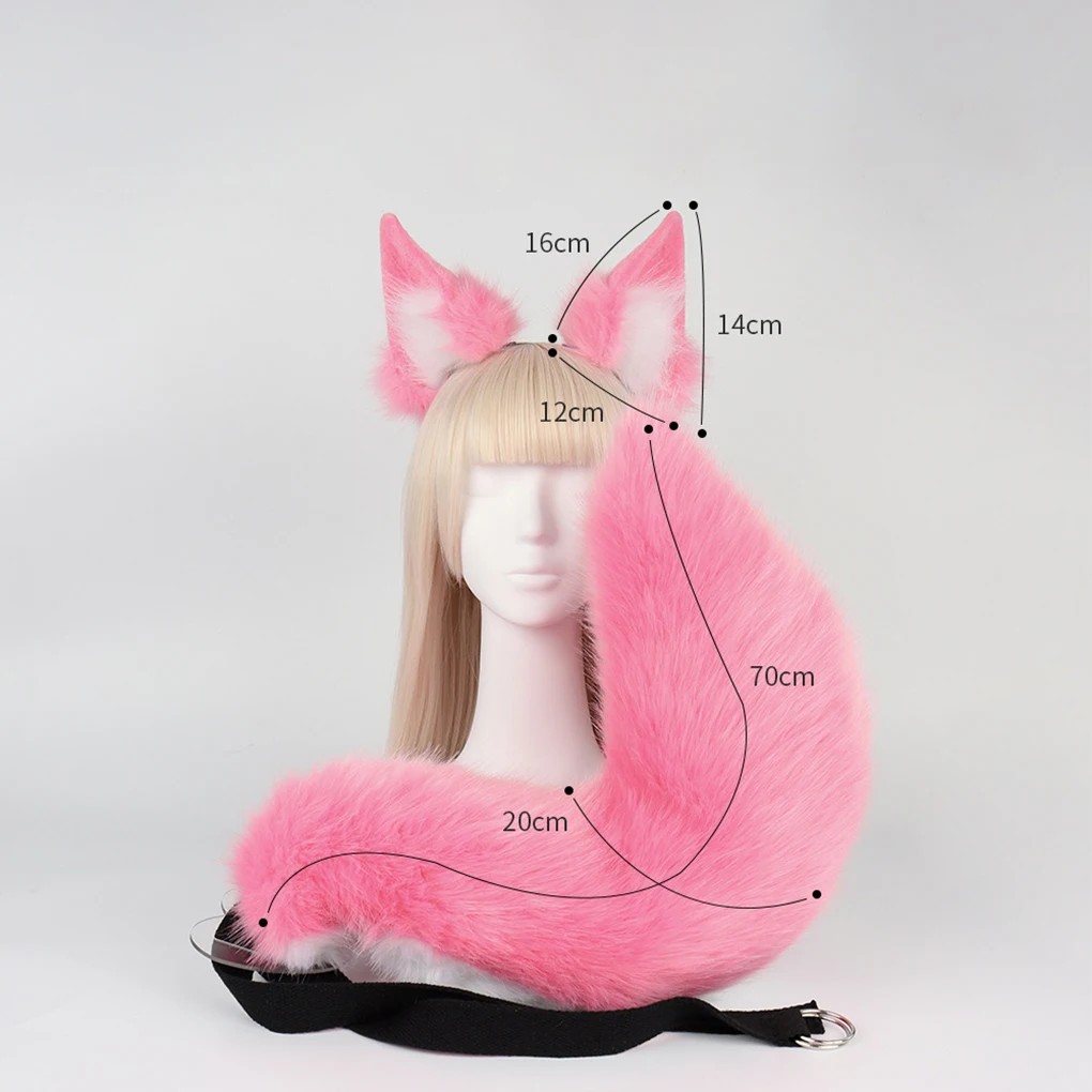 Cat Wolf Long Tail Ears Kit Made With Polyester Fiber For Comfort And Durability Comfortable To Wear