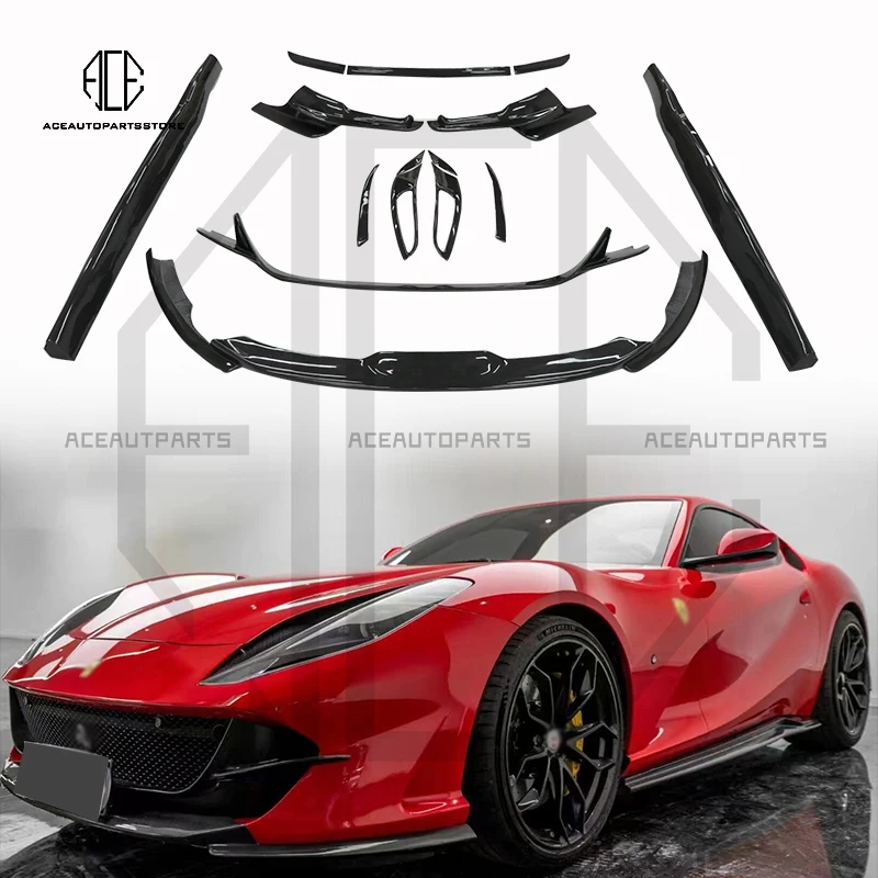 Dry Carbon Fiber Body Kit For Ferrari 812 Superfast GTS Front Lip Rear Diffuser Parts Upgrade To Novi Style