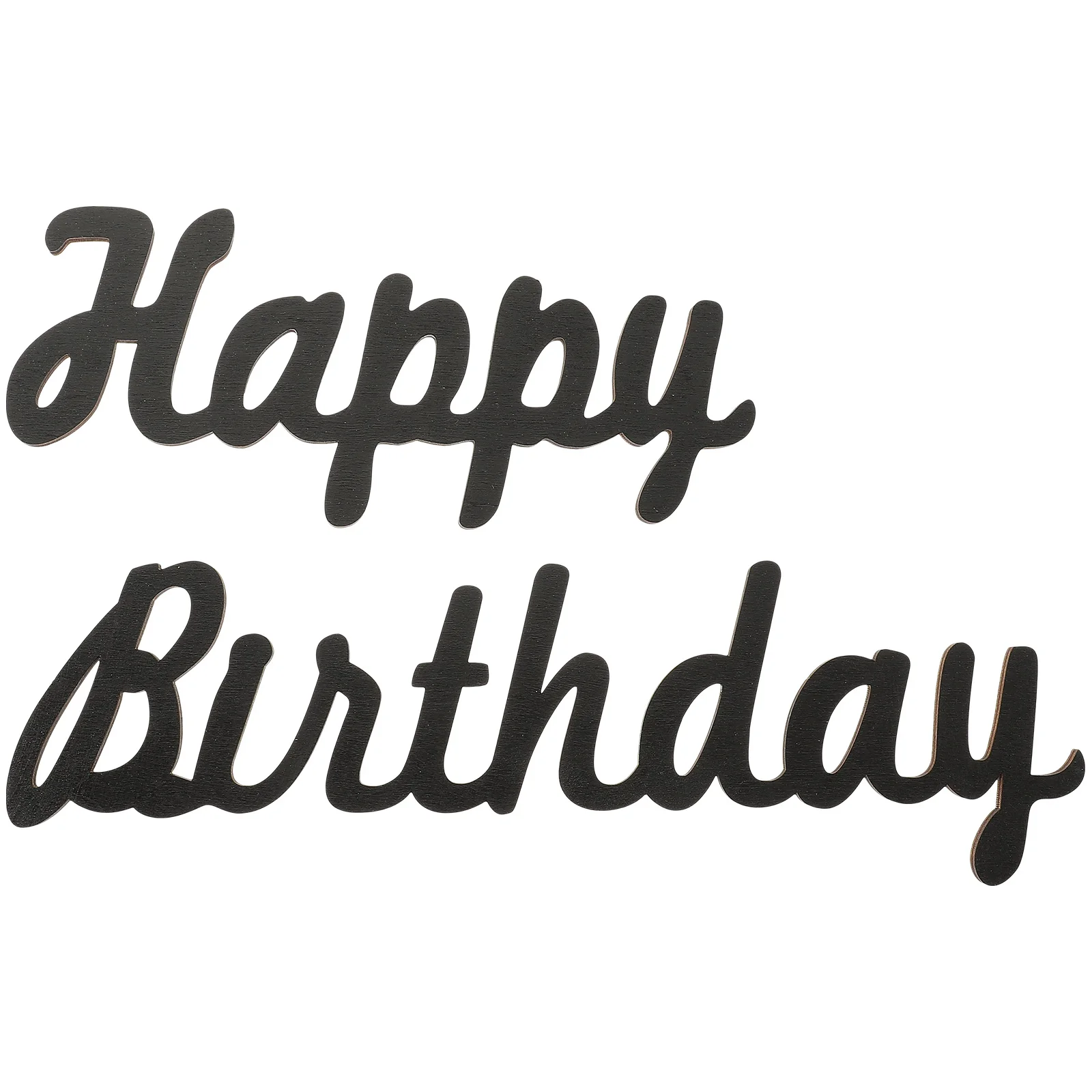 

Happy Birthday Wood Sign Wall Decor Black Wooden Letters Sticker Party Supplies DIY Decorations Festive Events