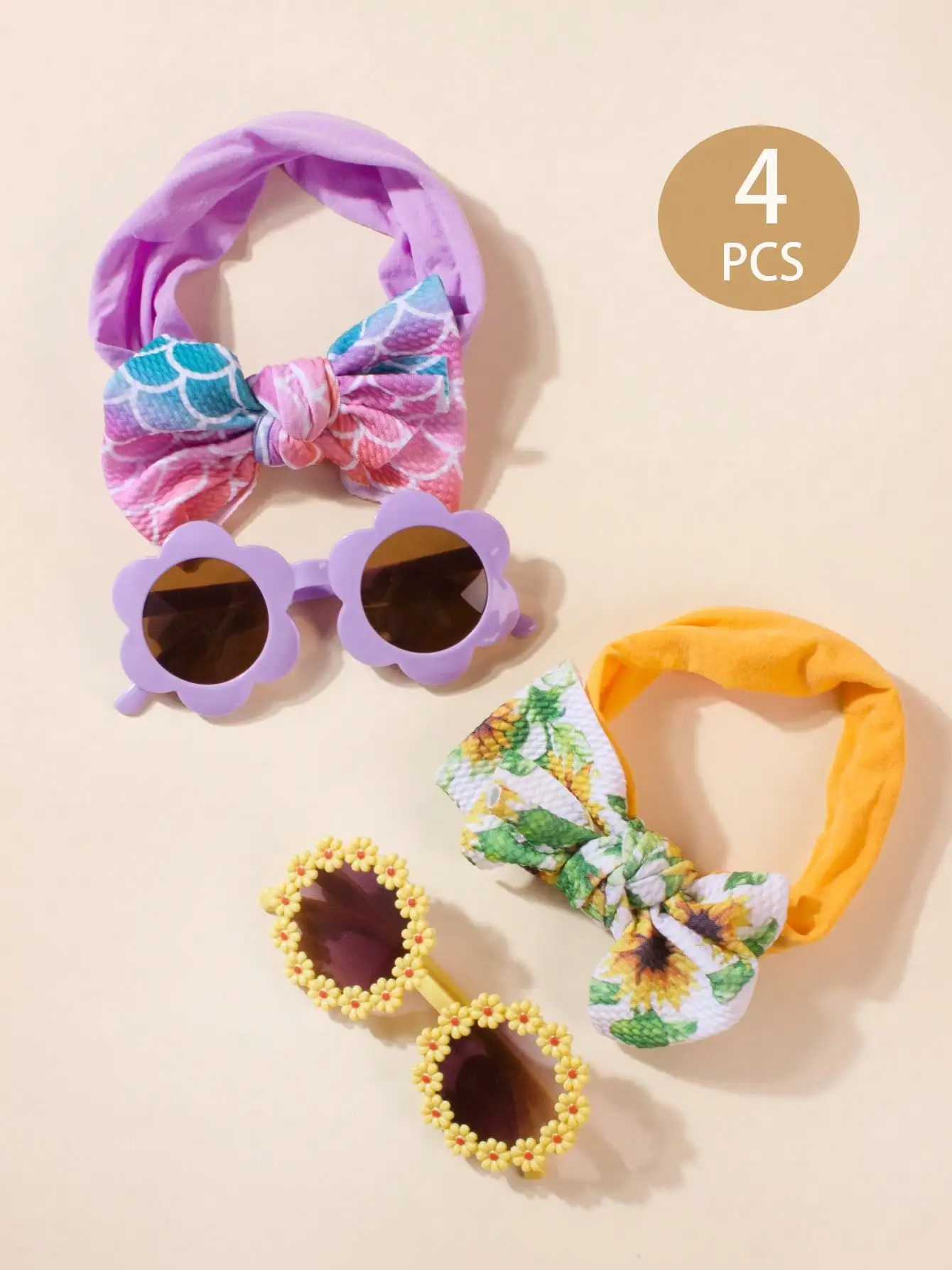 

4pcs Ultra - Soft Nylon Baby Headbands with Charming Bow - Ideal for Newborns & Toddlers, All - Season Fashion Hair Accessories