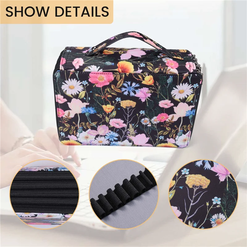 

250-слотовый цветной пенал-органайзер на молнии, большая вместительная сумка-держатель для ручек для студентов или художников