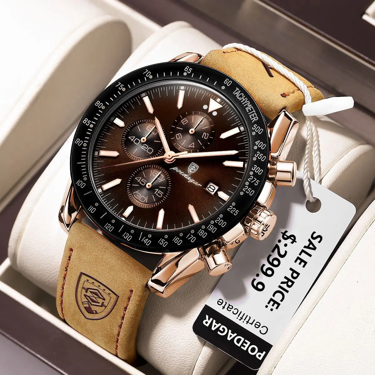 POEDAGAR-reloj deportivo informal de lujo para hombre, cronógrafo creativo de marca superior, correa de silicona, fecha, luminoso, resistente al agua