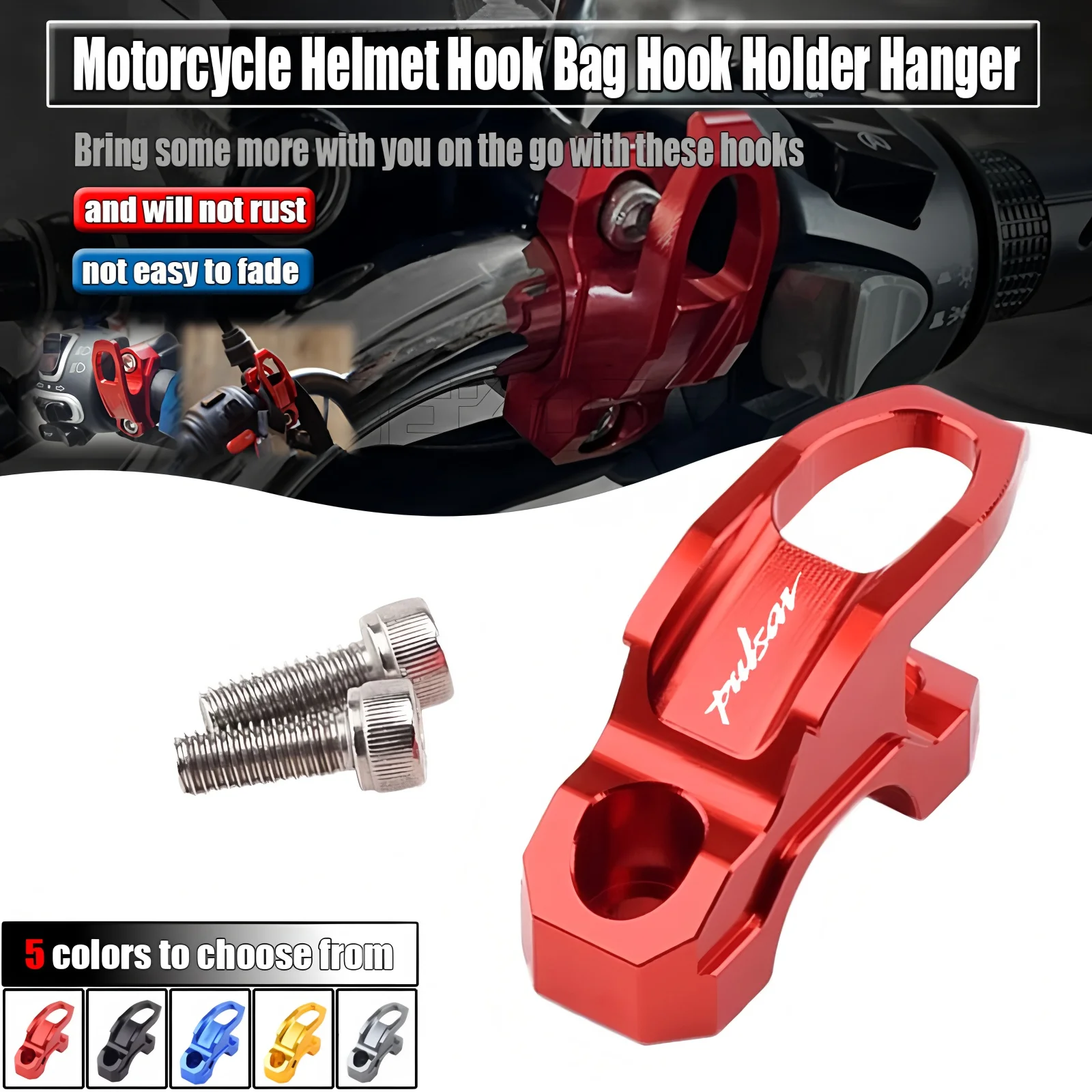 

Для Bajaj Pulsar 200NS 200RS 200AS 200 RS NS AS Аксессуары для мотоциклов с ЧПУ Крючок для шлема Один держатель Крючок Вешалка для сумки для багажа