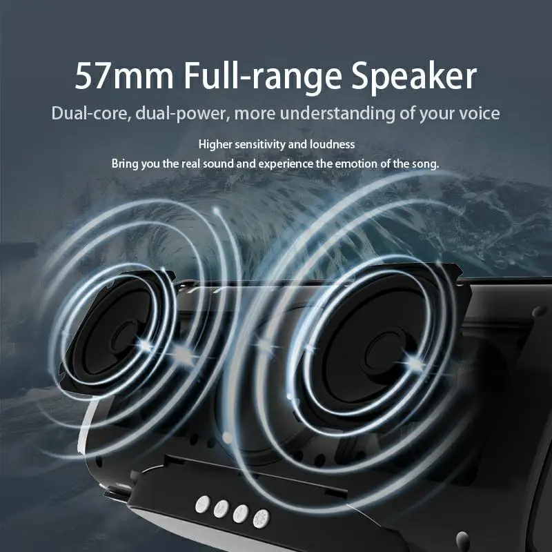 New Multifunctional Intelligent Wireless Sound Box Desktop Clock Alarm Clock Bluetooth Speakers Built-in White Noise FM Radio