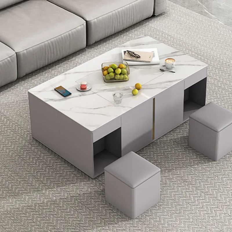 Waterproof Modern Coffee Tables Storage Nordic White Floor Low Mobile Coffee Table Living Room Folding Mesa Home Furniture