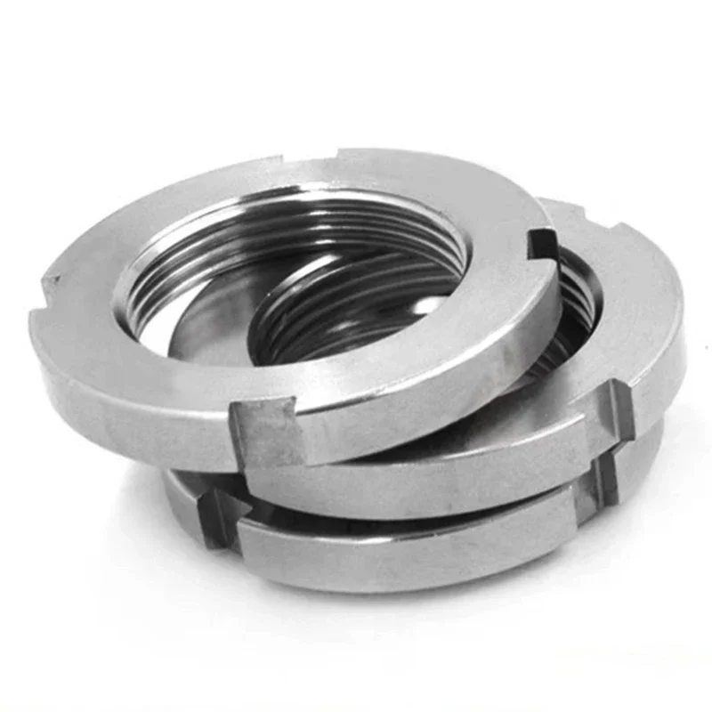 304 Stainless Steel GUK Check Round Nut GB812 Slotted Round Nut Bearing Locking Standard/fine Thread M10 To 200
