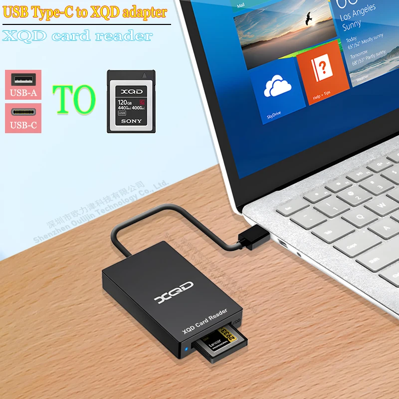 XQD Memory Card Reader,5Gbps High Speed XQD Card Reader,XQD Card Slot to USB A&C, for XQD Cards to MacBook Laptop PC iPhone