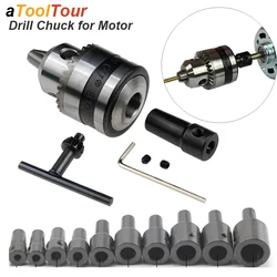 Mini Electric Drill Chuck Threaded  Clamp 0.6mm-6mm B10 Mount Taper Connector Rod Motor Shaft with Adapter Key Wrench Power Tool