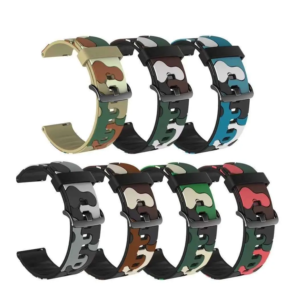 Camo silicone smart wrist For Haylou RS4 LS12 RS4 Plus Ls02 20mm Camo sports silicone men's and women's wrist strap