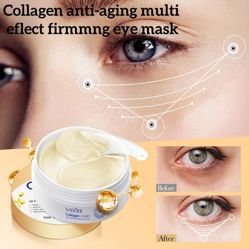 30 Pairs of Collagen Anti-Aging Multi-Effect Firming Eye Masks, Containing Hydrolyzed Collagen, Niacinamide, Sodium Hyaluronate and Other Ingredients, Rich in Collagen Essence, with Antioxidant and Anti-Aging Properties. It Provides Sufficient Moisture to the Skin Around the Eyes, Improves Fine Lines and Dullness, and Makes the Skin Firm, Plump, and Smooth.