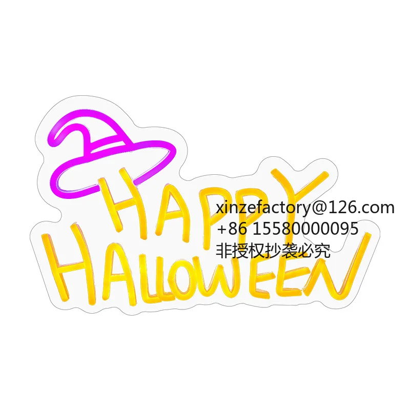 

Factory Direct 2026 Top RatedHalloween neon custom cross-border ghost sign festival letter modeling decoration atmosphere light