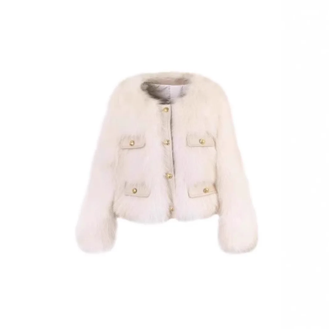 Grensoverschrijdende bontjas Dames ort Leer Bont Geïntegreerd Kleine Fraance Sle Super mooie high-end sensatie