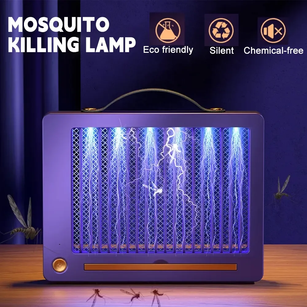 Assassino do mosquito elétrico montado na parede, lâmpada led para uso doméstico e externo, armadilha anti-mosquito e mosca