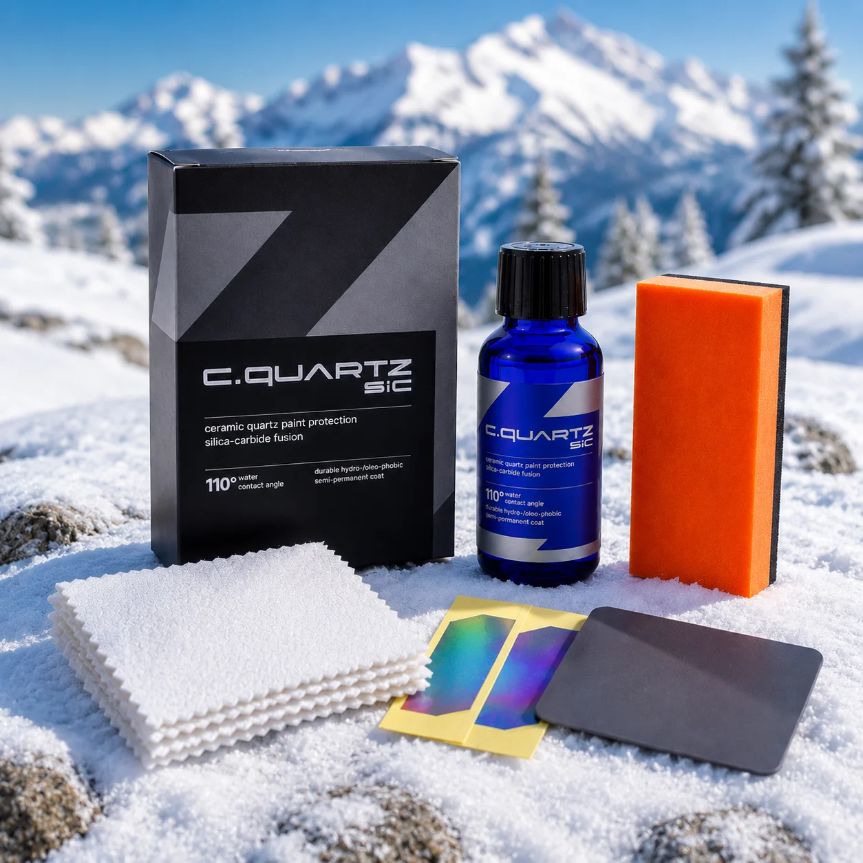 

CQUARTZ SiC 30ml Kit - Car Ceramic Coating Finish, Quartz Based Nanotechnology, Bonds to Paint, Glass, Metal and Plastic