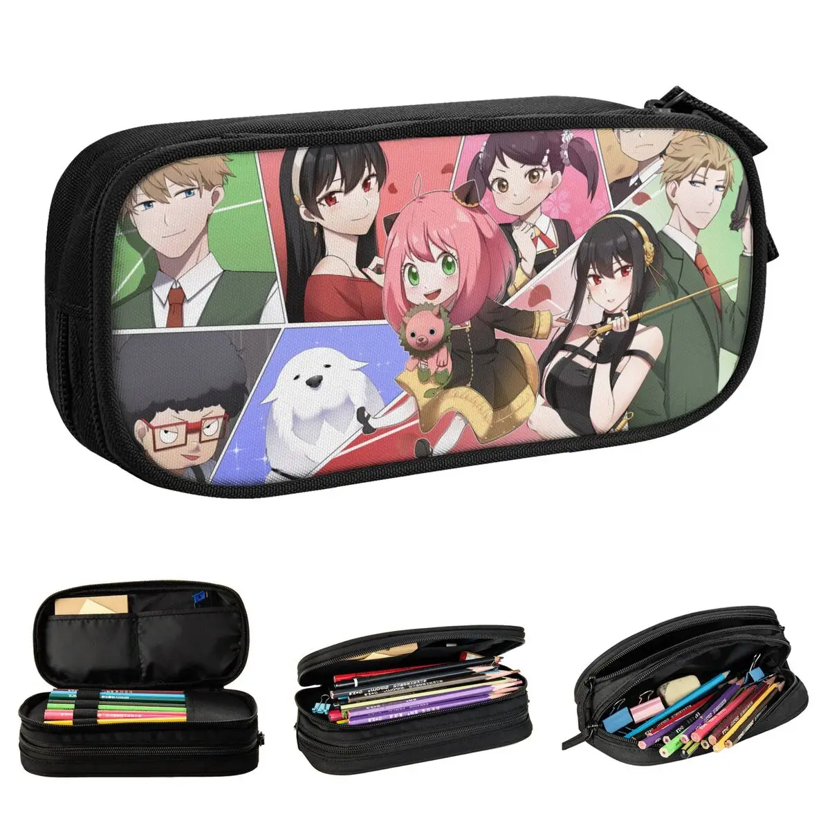 Kawaii Manga Spy X Family Pencil Case Anime Pen Holder Bag Girls Boys Large Storage School Supplies astuccio cosmetico