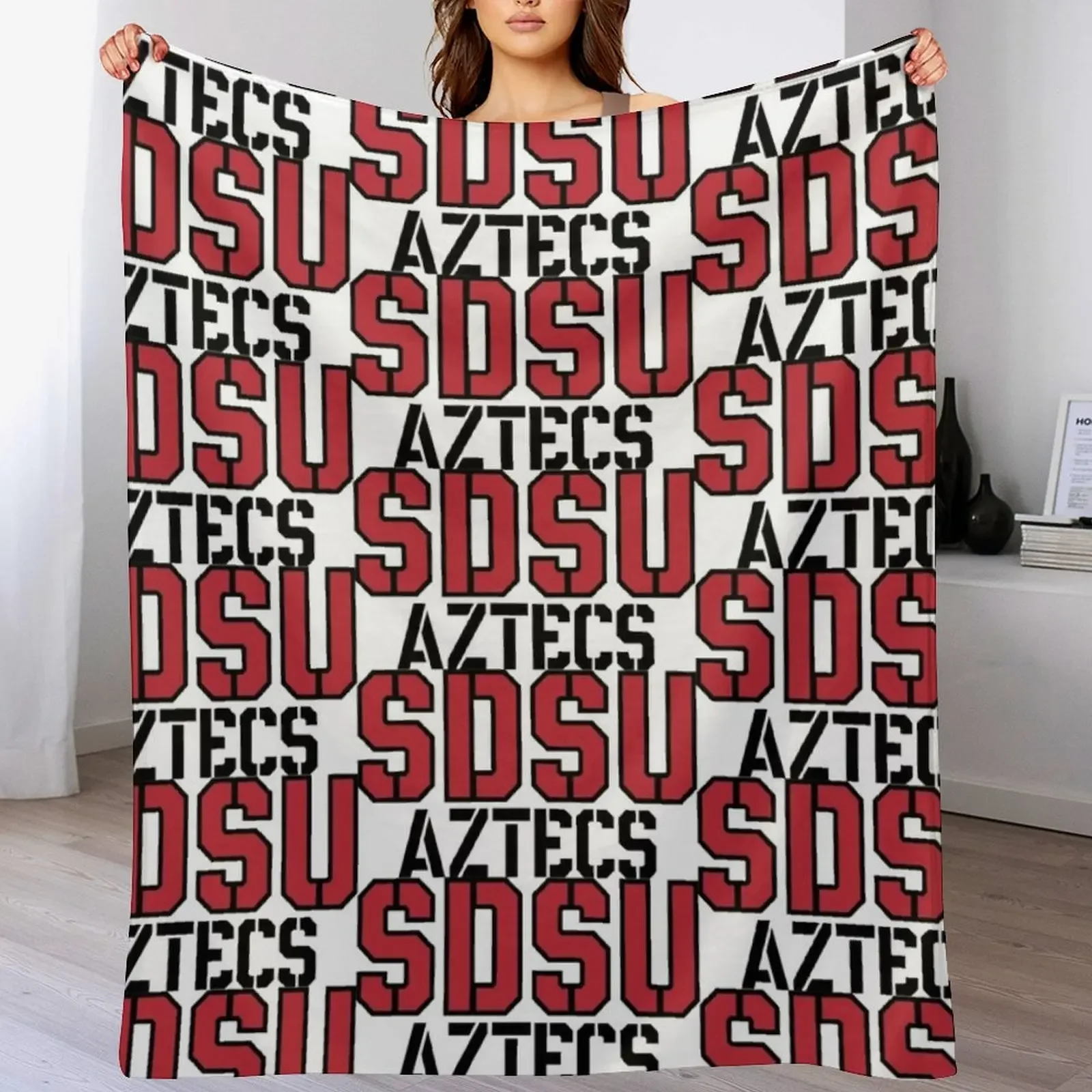 

SDSU Aztecs Throw Blanket Camping Winter beds Sofa Quilt wednesday Blankets