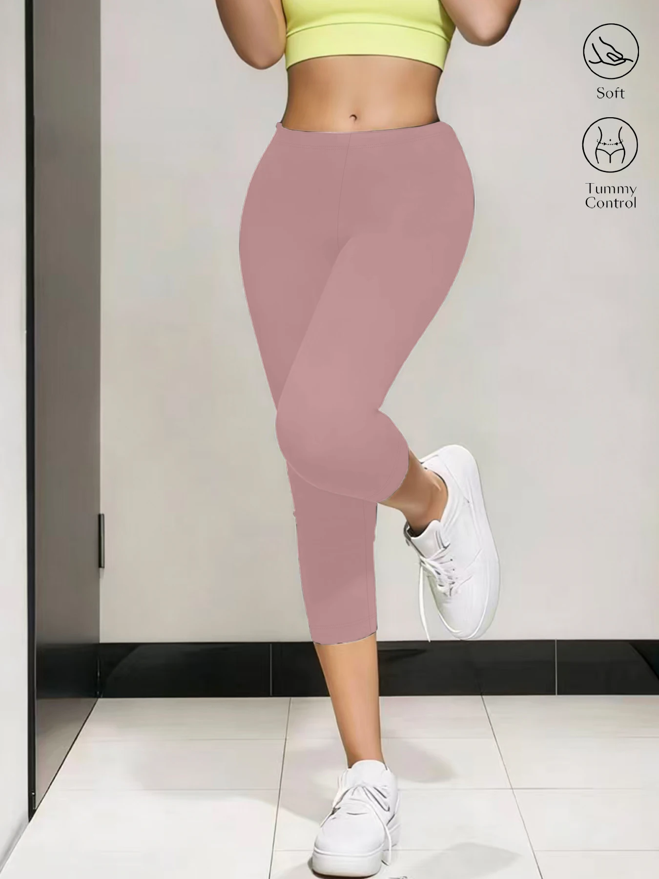 

Women's Super Soft Capri Pants High Stretchy Breathable Sports Pants Workout Running Yoga Athletic Leggings