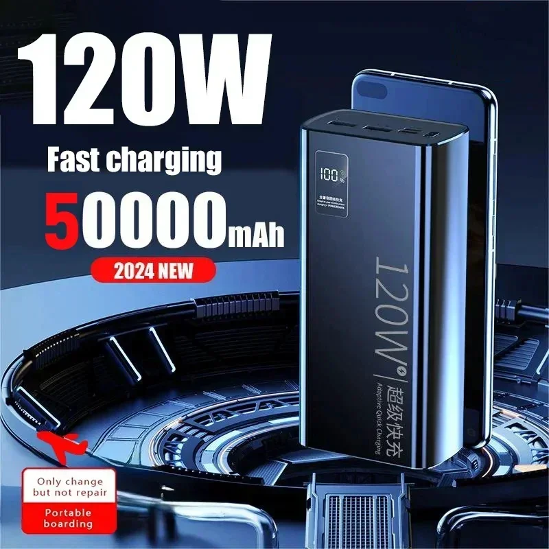 2025 Hot 120W Fast Charging Power Bank 50000mAh High Capacity Portable Digital Display Battery Charger for IPhone Samsung Huawe5