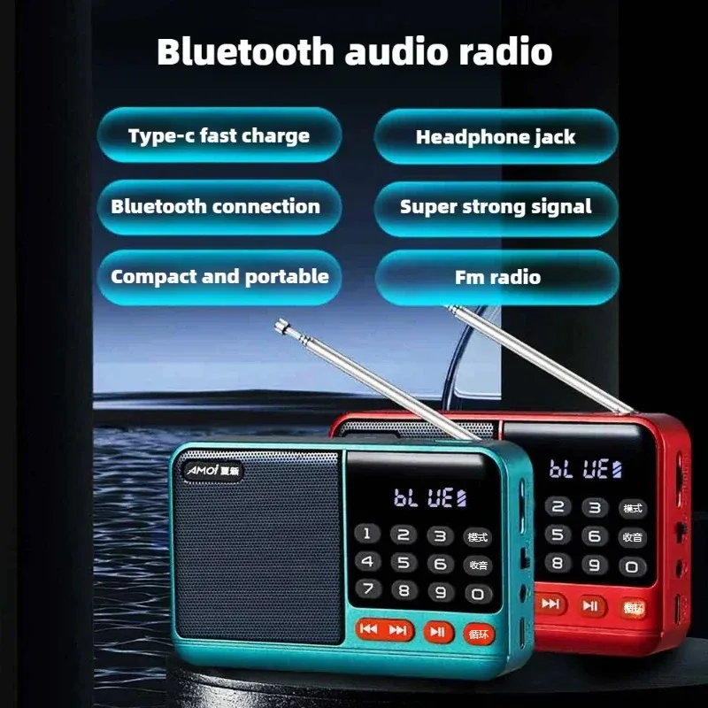 Multi Functional Mini Radio FM with Bluetooth Card Insertion Receiver Rechargeable Portable Am Fm Dab Emergency Radios All Wave