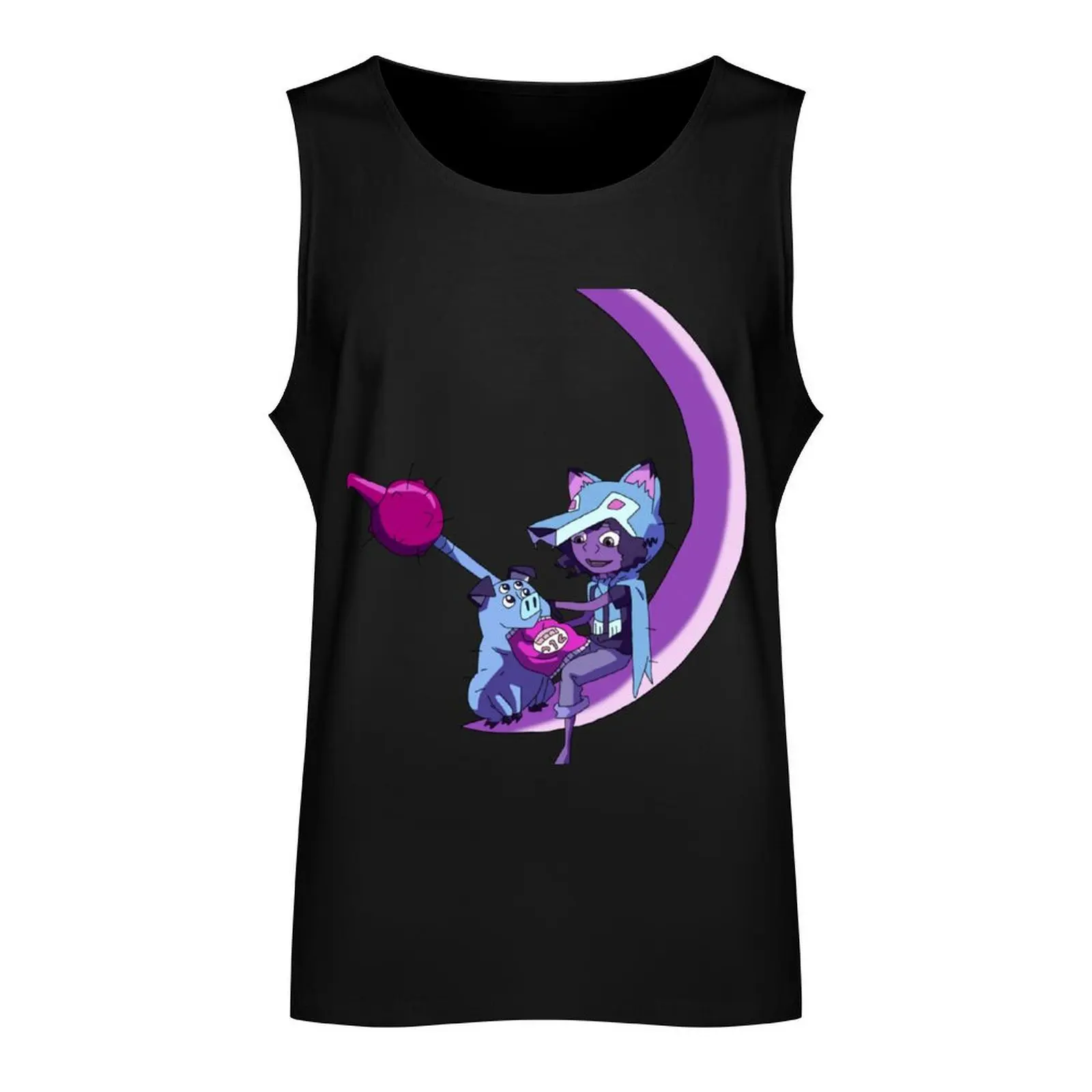 Wolf & Mandu - Kipo And The Age Of Wonderbeasts Sticker Tank Top T-shirt men singlet for men