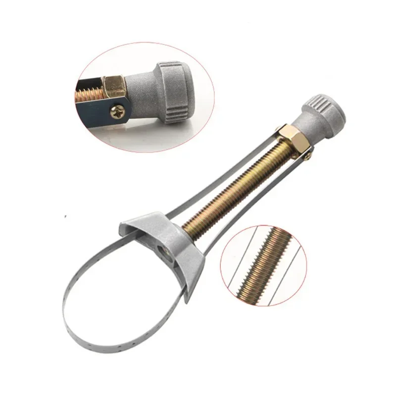 Llave inglesa para filtro de aceite de coche y motocicleta, máquina de extracción de filtro, herramienta de extracción de compartimento de aceite con correa de acero tipo Yuanbao