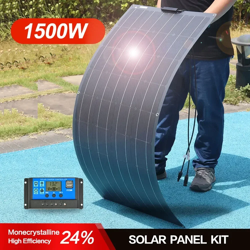 1500W3000WSolar Panel Solar High Efficiency Portable Power Bank Flexible Charging Outdoor Solar Cells For Home/Camping