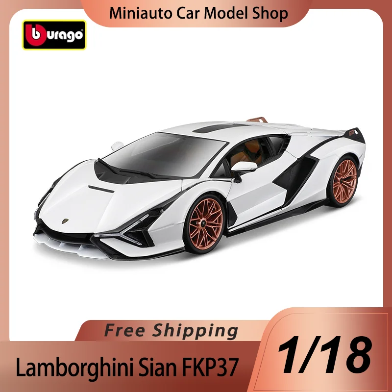 

﻿ В наличии Bburago 1:18 Lamborghini Sian Fkp 37, миниатюрная литая под давлением модель из сплава Lamborghini, спортивный автомобиль, игрушки, детский рождественский подарок