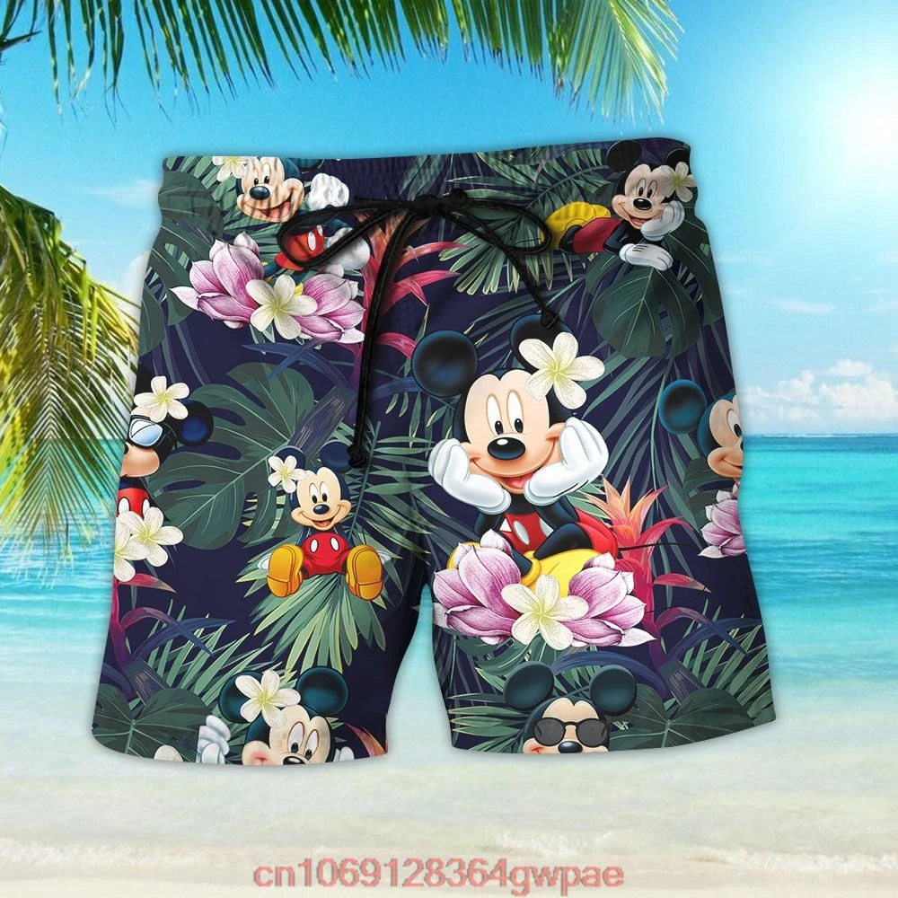 Pirate Mickey Casual Shorts Summer Men Ladies Swimwear Beach Shorts Halloween Collection Fashion Casual Disney Beach Shorts