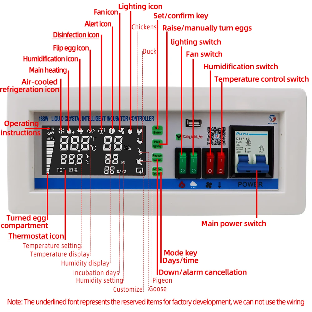 

XM-18SW Intelligent Egg Incubator Controller Remote Intelligent Control Hatching Machine with WIFI App System