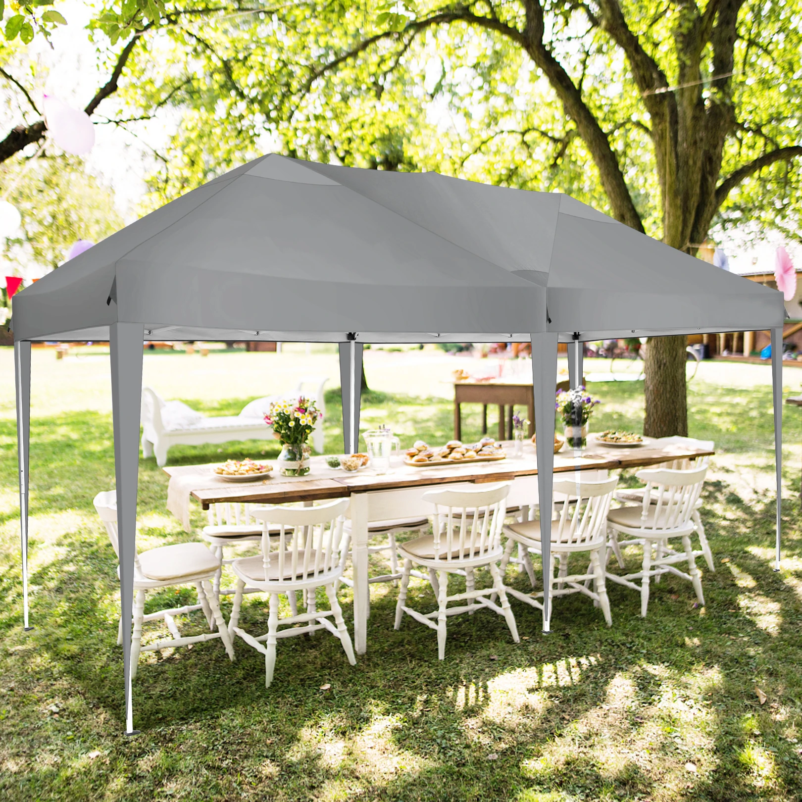 10x20 Pop Up Canopy Tent - Easy Set Up Waterproof Outdoor Shelter for Parties, Weddings, Canopy with Carry Bag & 4 Sandbags