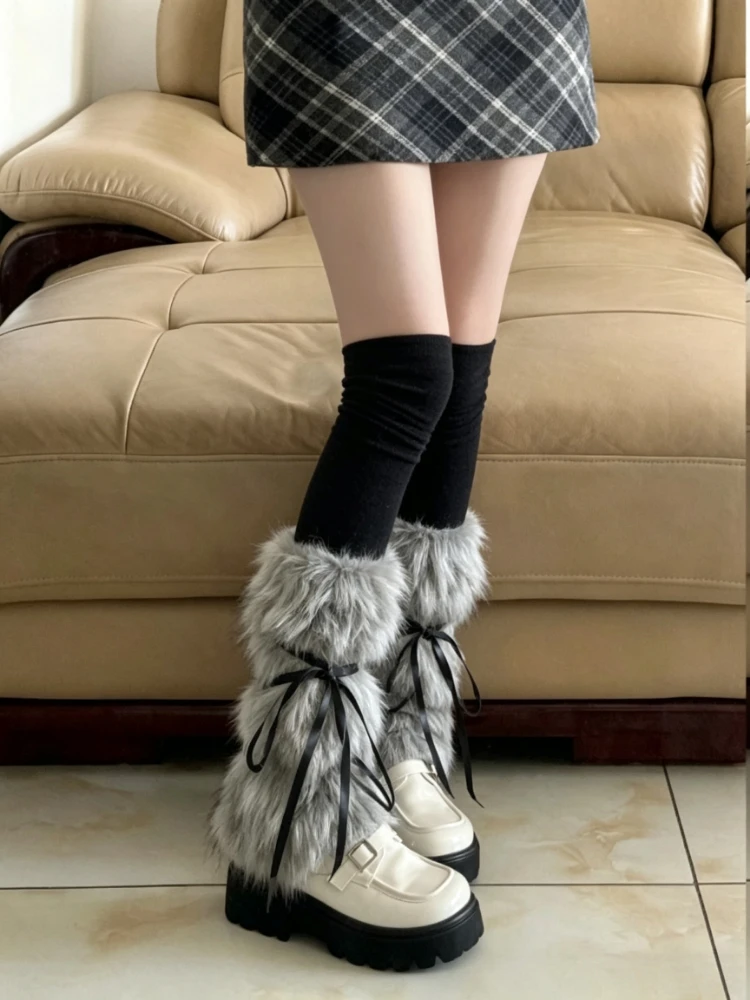 Y2K Harajuku Ladies Knee High Leg Warmers Flare Leg Socks Warm Leg Cover Millennium Alt Fashion Street Daily Wear for Girls