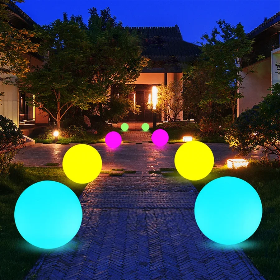 Outdoor LED Glow Ball Light Remote 16 Color Floor Street Landscape Lawn Lamps Christmas Night Lights for Party Garden Decoration